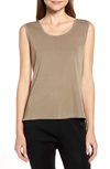 Ming Wang Scoop Neck Tank In Cappuccino