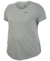 Nike Plus Size Dry Legend Training Top In Dark Grey Heather