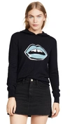 MARKUS LUPFER MIA PAINTED LIP KNIT HOODIE