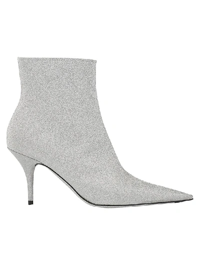 Balenciaga Knife Ankle Boots In Silver