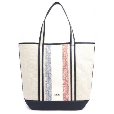 Dior Homme Canvas Logo Tote Bag In Multi