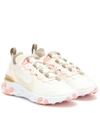Nike React Element 55 Neoprene, Faux Leather And Mesh Sneakers In Beige