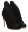 GIANVITO ROSSI TULLE 105 SUEDE ANKLE BOOTS,P00411387