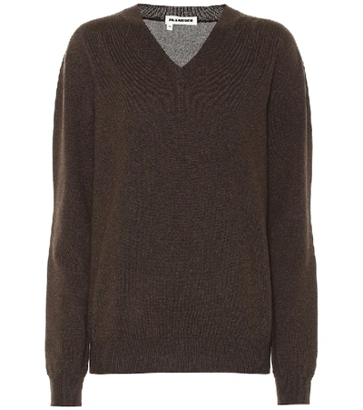 Jil Sander Cashmere Sweater In Brown