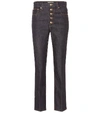 TORY BURCH BUTTON FLY HIGH-RISE JEANS,P00403858
