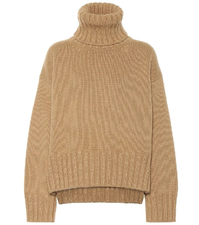Prada Heavy Cashmere Turtleneck Sweater In Brown