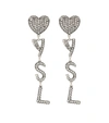 SAINT LAURENT YSL HEART EMBELLISHED EARRINGS,P00403771