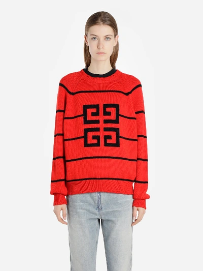 Givenchy Wool-blend Crew-neck Jumper In Red