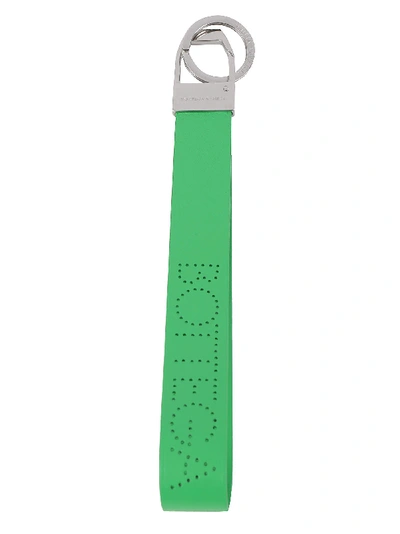 Bottega Veneta Logo Engraved Key Chain In Green