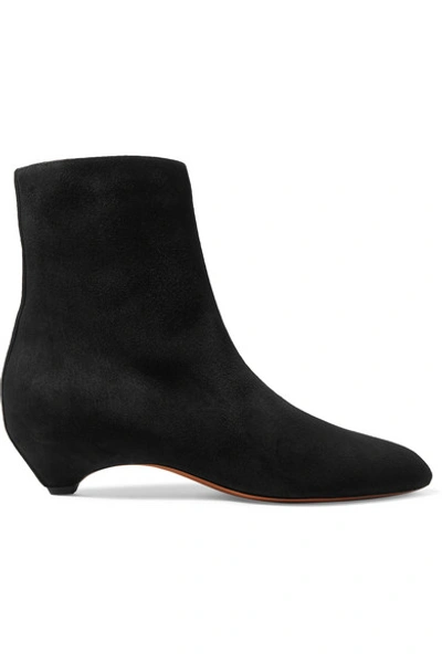 Alaïa 45 Suede Ankle Boots In Black