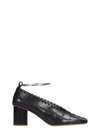 JIL SANDER PUMPS IN BLACK LEATHER,10993976