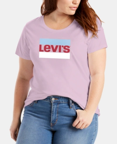Levi's Trendy Plus Size Cotton Logo Graphic T-shirt In Pink Lady