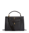TOM FORD LEATHER T TWIST TOP-HANDLE BAG,14822021
