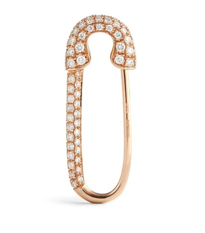 Anita Ko Women's 18k Rose Gold & Diamond Safety Pin Single Earring