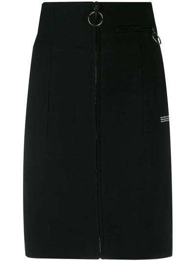 Off-white High Waist Skirt In Black Viscose