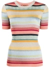 MISSONI SHORT-SLEEVED STRIPED KNIT TOP