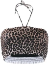 GANNI LEOPARD PRINT BIKINI TOP