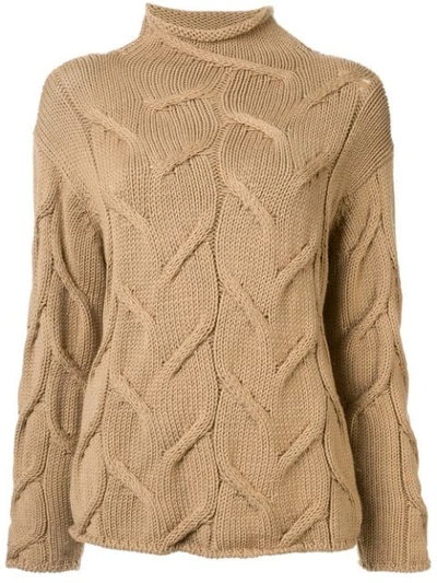 Pre-owned Chanel Textured Woven Jumper In Brown
