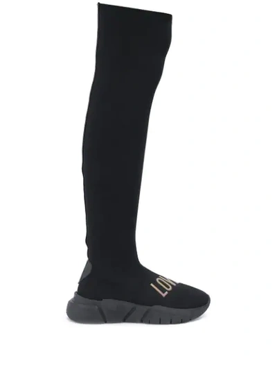 Love Moschino Knee Length Sneakers - 黑色 In Black