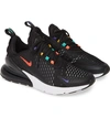 Nike Air Max 270 Trainers In Black/ Flash Crimson/ Gold