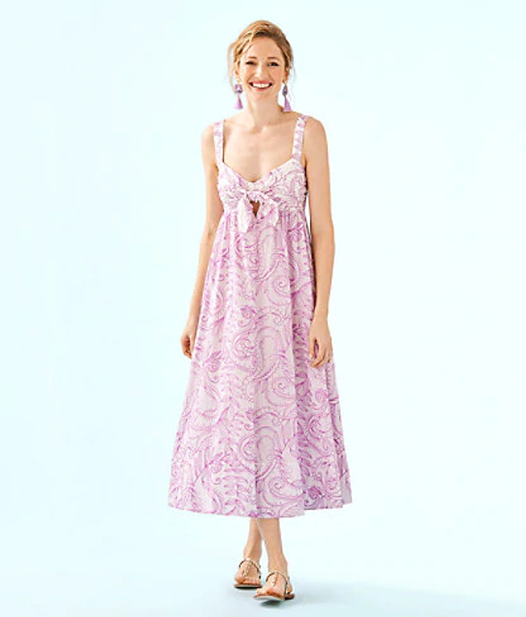 Lilly Pulitzer Sabrinah Midi Dress In Purple Quartz Sunshine Swirl  Embroidery | ModeSens