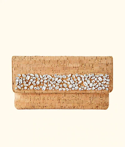 Lilly Pulitzer Georgette Embellished Cork Clutch In Natural