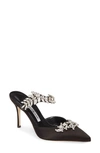 MANOLO BLAHNIK LURUM JEWEL LEAF MULE,LURUM001