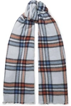 ISABEL MARANT SIMONA CHECKED WOOL AND CASHMERE-BLEND SCARF