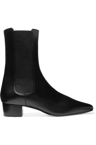 The Row 30mm British Leather Ankle Boots In Black