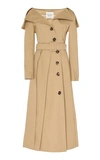A.W.A.K.E. OFF-THE-SHOULDER COTTON TRENCH,767302