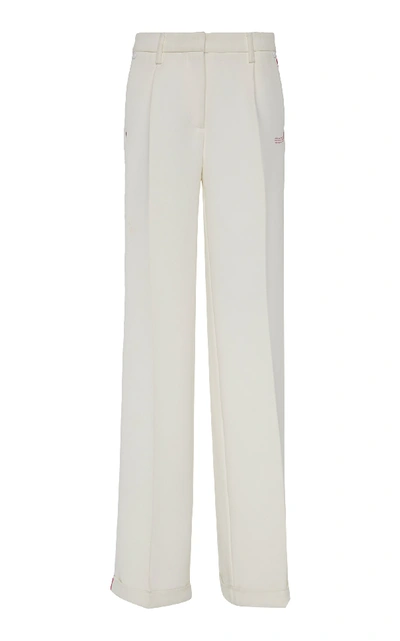 Off-white Bonded Wide-leg Trousers In White