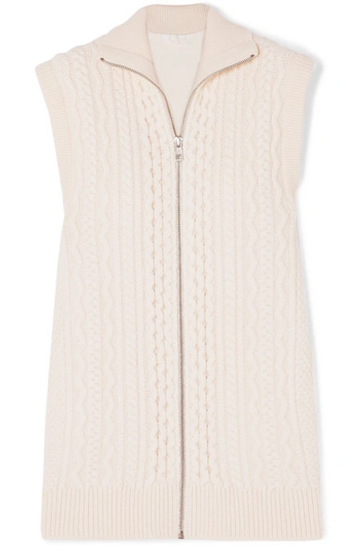 Chloé Cable-knit Wool-blend Vest In Ivory