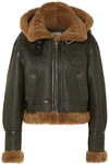 CHLOÉ CROPPED HOODED SHEARLING JACKET
