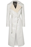 PETER DO CANVAS-TRIMMED LEATHER TRENCH COAT