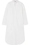 LOEWE BRODERIE ANGLAISE COTTON AND LINEN MIDI DRESS