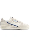 ADIDAS ORIGINALS CONTINENTAL 80 GROSGRAIN-TRIMMED SUEDE AND TEXTURED-LEATHER SNEAKERS
