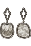 LOREE RODKIN 18-KARAT RHODIUM WHITE GOLD DIAMOND EARRINGS