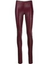 JOSEPH JOSEPH STRETCH LEATHER LEGGINGS - 红色