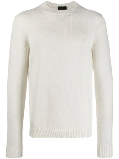 Roberto Collina Long-sleeve Fitted Sweater In White