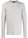 Roberto Collina Long-sleeve Fitted Sweater In 16 Gri Perla