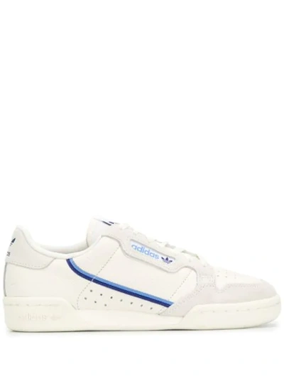Adidas Originals Continental 80 罗缎边饰纹理皮革绒面革运动鞋 In White