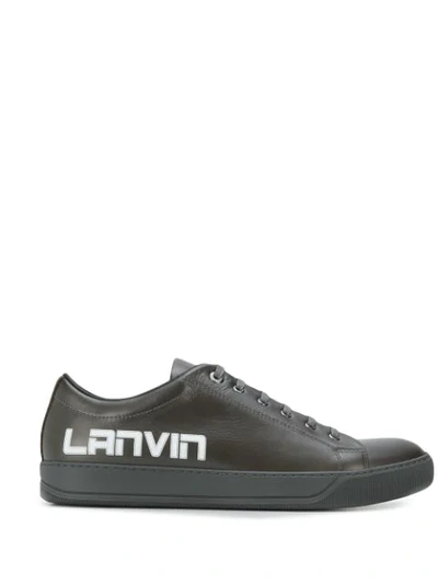Lanvin Logo Print Low Top Sneakers In Brown
