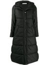 Off-white Long Nylon Puffer Jacket In Black