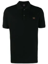 Paul & Shark Logo Patch Polo Shirt In Black