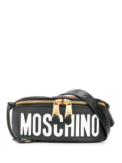 Moschino Teddy Bear Logo Belt Bag In Black