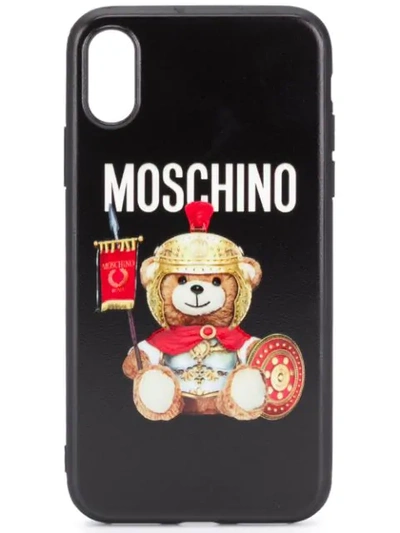 Moschino Roman Bear Logo Iphone Xs Max Case In Black