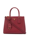 PRADA PRADA LOGO PLAQUE TOTE BAG - 红色