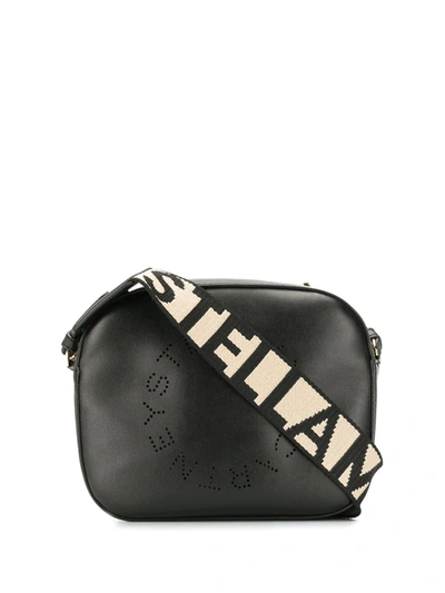 Stella Mccartney Camera Bag With Perforated Stella Logo In Black