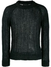 Prada Knitted See-through Sweater In Black