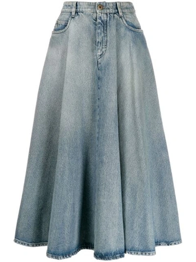 Miu Miu Denim Iconic Skirt In Light Wash